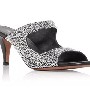 Alexander McQueen Black and Silver Crystal Mules